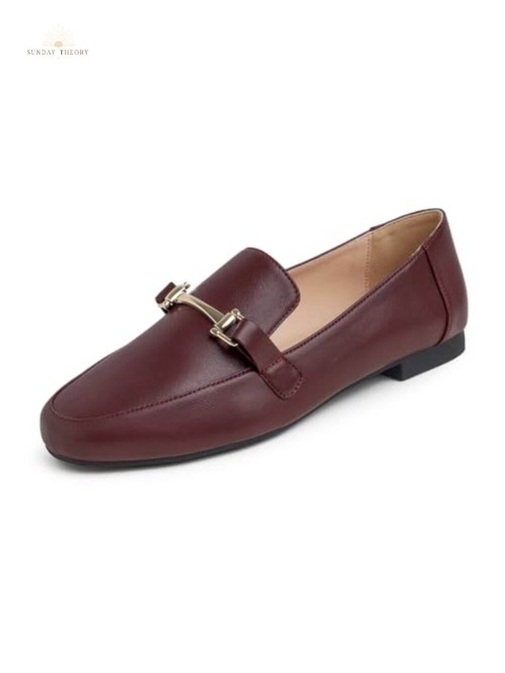 Slim Fit Vegan Leather Square Toe Loafer Slippers with Metal Trim